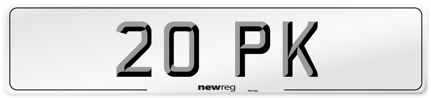 20 PK Number Plate from New Reg